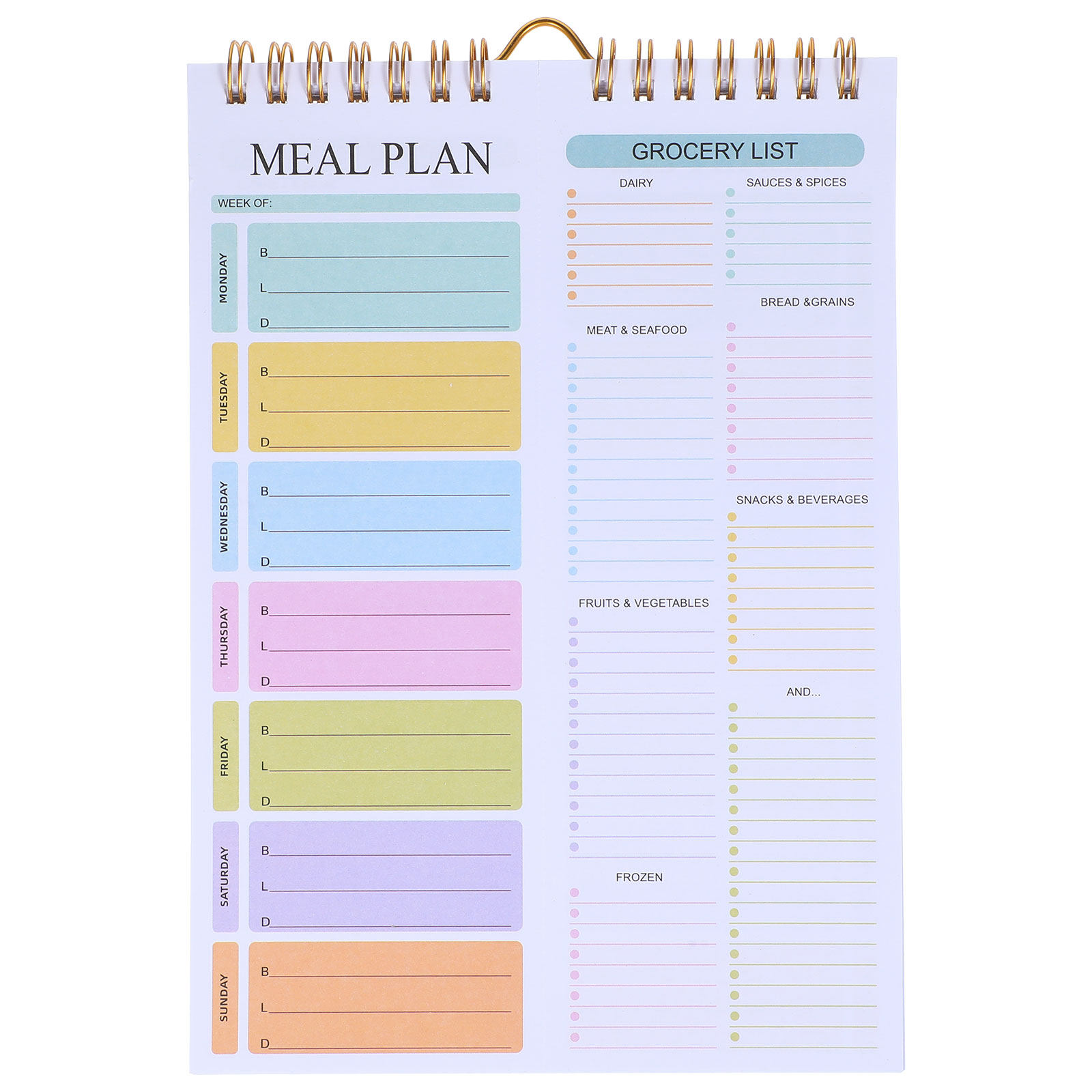 Meal Prep Weekly - สมุดวางแผนเมนูรายสัปดาห์ A5 แบบสันเกลียว ไม่มีวันที่ 52 แผ่น