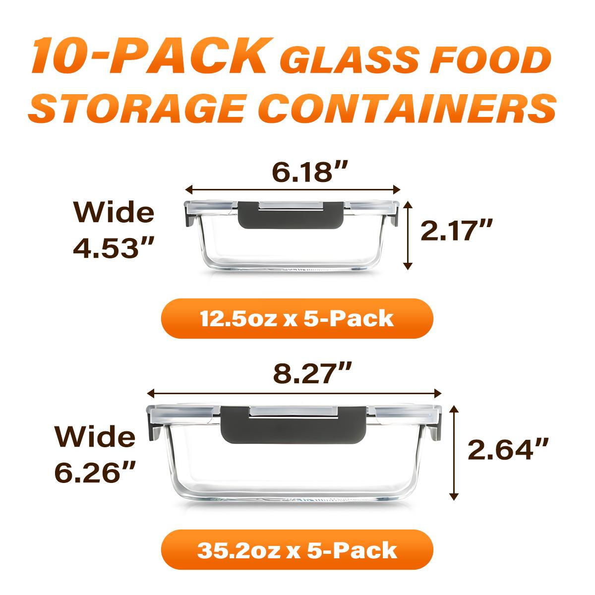 ชุดภาชนะเก็บอาหารแก้ว 10 ชิ้น  - Meal Prep Weekly บทวิจารณ์และราคา