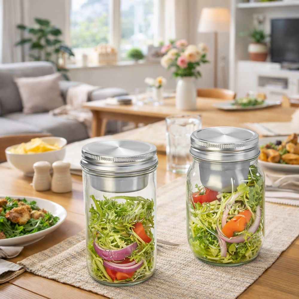 ขวดแก้วใสสำหรับใส่สลัดขนาด 16/ - Meal Prep Weekly บทวิจารณ์และราคา